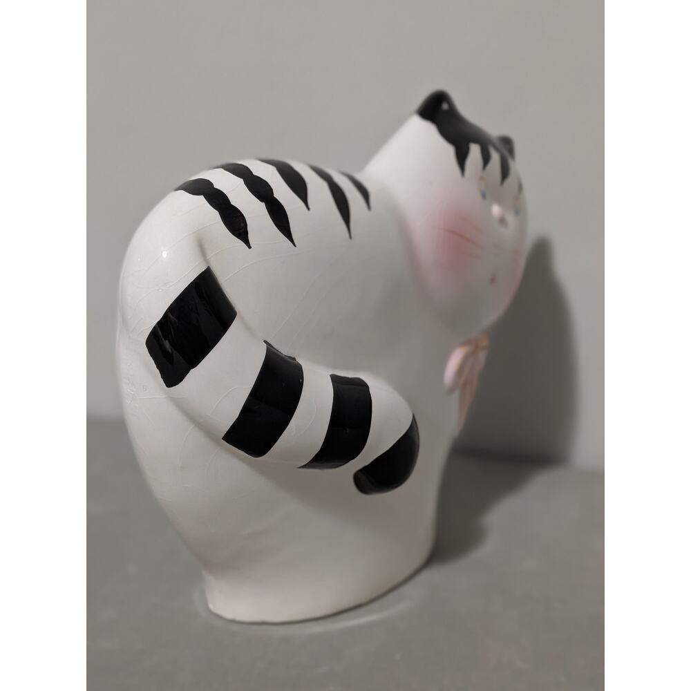 Vintage Albert E Price Ceramic Cat Statue Whimsical Flat Figurine 1980s - Picture 2 of 13